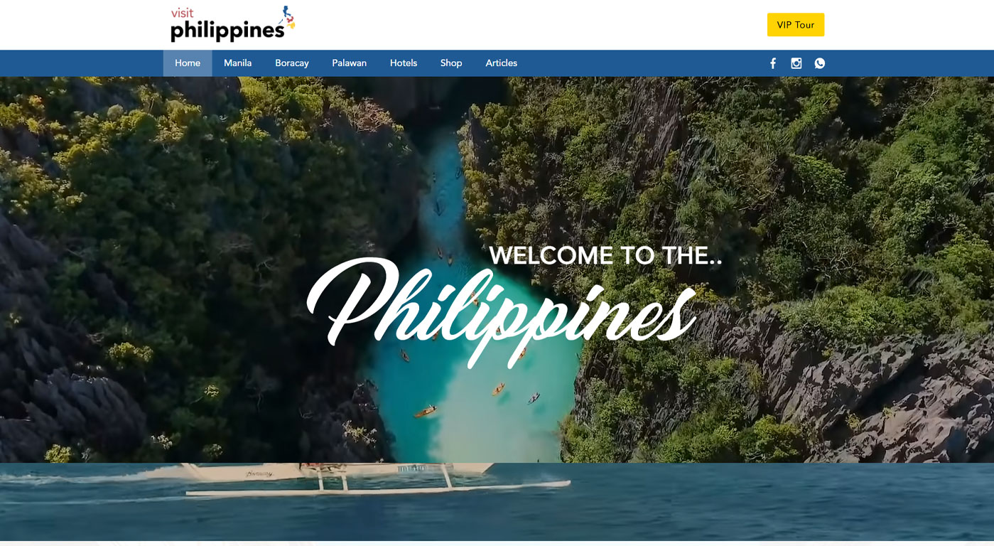 אתר חנות משולב תדמיתי עבור הפיליפינים. אתר חנות לקניית מוצרים למטיילים לצד תכנים שימושיים וחיוניים למטיילים לפיליפינים